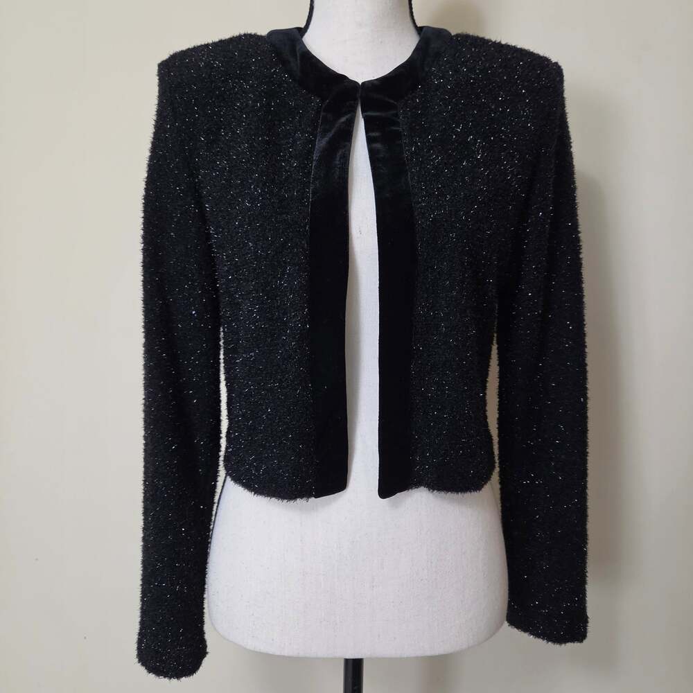 Vintage John Roberts 10 Sparkle Open Evening Cropped Bolero Jacket Whimsygoth